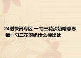 24时快讯专区 一勺三花淡奶啥意思 我一勺三花淡奶什么梗出处