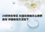 24时快讯专区 社保在微信怎么缴费查询 详细查询方法如下
