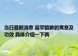 当日最新消息 翡翠貔貅的寓意及功效 具体介绍一下两