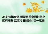 24时快讯专区 武汉目前全面封闭小区有哪些 武汉今日解封小区一览表