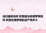 当日最新消息 欧盟敢没收俄罗斯钱吗 欧盟在俄罗斯的资产有多少