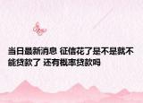当日最新消息 征信花了是不是就不能贷款了 还有概率贷款吗
