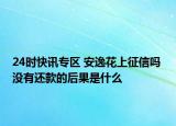 24时快讯专区 安逸花上征信吗 没有还款的后果是什么
