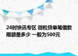 24时快讯专区 微粒贷单笔借款限额是多少 一般为500元