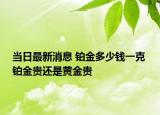 当日最新消息 铂金多少钱一克 铂金贵还是黄金贵