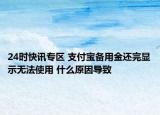 24时快讯专区 支付宝备用金还完显示无法使用 什么原因导致