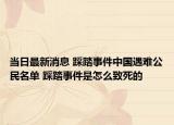 当日最新消息 踩踏事件中国遇难公民名单 踩踏事件是怎么致死的