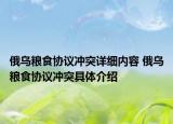 俄乌粮食协议冲突详细内容 俄乌粮食协议冲突具体介绍
