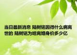当日最新消息 陆树铭因得什么病离世的 陆树铭为啥离婚身价多少亿