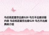 乌总统若普京出席G20 乌方不出席详细内容 乌总统若普京出席G20 乌方不出席具体介绍