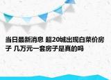当日最新消息 超20城出现白菜价房子 几万元一套房子是真的吗