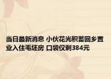 当日最新消息 小伙花光积蓄回乡置业入住毛坯房 口袋仅剩384元