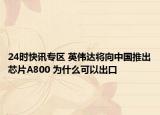 24时快讯专区 英伟达将向中国推出芯片A800 为什么可以出口