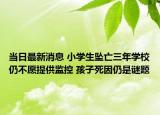 当日最新消息 小学生坠亡三年学校仍不愿提供监控 孩子死因仍是谜题