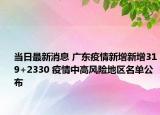 当日最新消息 广东疫情新增新增319+2330 疫情中高风险地区名单公布