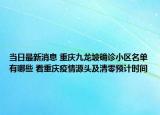 当日最新消息 重庆九龙坡确诊小区名单有哪些 看重庆疫情源头及清零预计时间