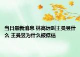 当日最新消息 林高远叫王曼昱什么 王曼昱为什么被低估