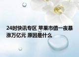 24时快讯专区 苹果市值一夜暴涨万亿元 原因是什么