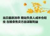 当日最新消息 粮站负责人成米仓蛀虫 在粮食售卖方面谋取利益