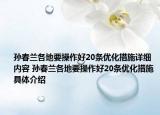 孙春兰各地要操作好20条优化措施详细内容 孙春兰各地要操作好20条优化措施具体介绍