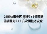 24时快讯专区 密接7+3管理措施调整为5+3 几次阴性才安全