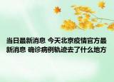 当日最新消息 今天北京疫情官方最新消息 确诊病例轨迹去了什么地方