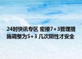 24时快讯专区 密接7+3管理措施调整为5+3 几次阴性才安全
