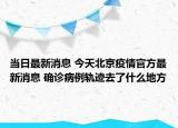 当日最新消息 今天北京疫情官方最新消息 确诊病例轨迹去了什么地方