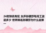 24时快讯专区 女乒孙颖莎每月工资是多少 世界排名孙颖莎为什么是第一