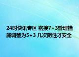 24时快讯专区 密接7+3管理措施调整为5+3 几次阴性才安全