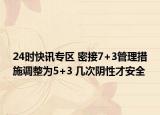 24时快讯专区 密接7+3管理措施调整为5+3 几次阴性才安全