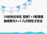 24时快讯专区 密接7+3管理措施调整为5+3 几次阴性才安全