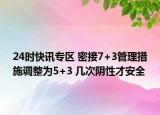 24时快讯专区 密接7+3管理措施调整为5+3 几次阴性才安全