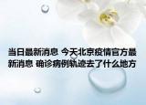 当日最新消息 今天北京疫情官方最新消息 确诊病例轨迹去了什么地方