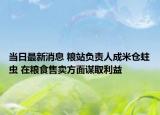 当日最新消息 粮站负责人成米仓蛀虫 在粮食售卖方面谋取利益