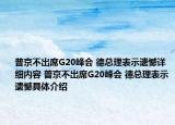 普京不出席G20峰会 德总理表示遗憾详细内容 普京不出席G20峰会 德总理表示遗憾具体介绍