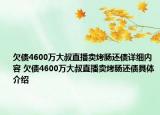 欠债4600万大叔直播卖烤肠还债详细内容 欠债4600万大叔直播卖烤肠还债具体介绍