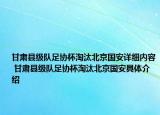 甘肃县级队足协杯淘汰北京国安详细内容 甘肃县级队足协杯淘汰北京国安具体介绍