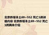 北京昨增本土69+552 死亡1例详细内容 北京昨增本土69+552 死亡1例具体介绍