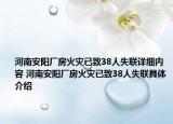 河南安阳厂房火灾已致38人失联详细内容 河南安阳厂房火灾已致38人失联具体介绍