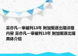 吴亦凡一审被判13年 附加驱逐出境详细内容 吴亦凡一审被判13年 附加驱逐出境具体介绍