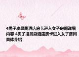 4男子凌晨刷酒店房卡进入女子房间详细内容 4男子凌晨刷酒店房卡进入女子房间具体介绍