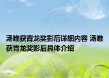 汤唯获青龙奖影后详细内容 汤唯获青龙奖影后具体介绍