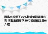 河北出现零下30℃极端低温详细内容 河北出现零下30℃极端低温具体介绍