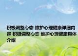 积极调整心态 维护心理健康详细内容 积极调整心态 维护心理健康具体介绍