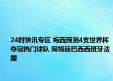 24时快讯专区 梅西预测4支世界杯夺冠热门球队 阿根廷巴西西班牙法国
