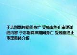 于志刚羁押期间身亡 受贿案终止审理详细内容 于志刚羁押期间身亡 受贿案终止审理具体介绍