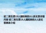 初二男生遭15人围殴刺伤3人获无罪详细内容 初二男生遭15人围殴刺伤3人获无罪具体介绍