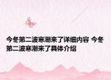 今冬第二波寒潮来了详细内容 今冬第二波寒潮来了具体介绍
