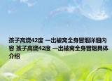 孩子高烧42度 一出被窝全身冒烟详细内容 孩子高烧42度 一出被窝全身冒烟具体介绍